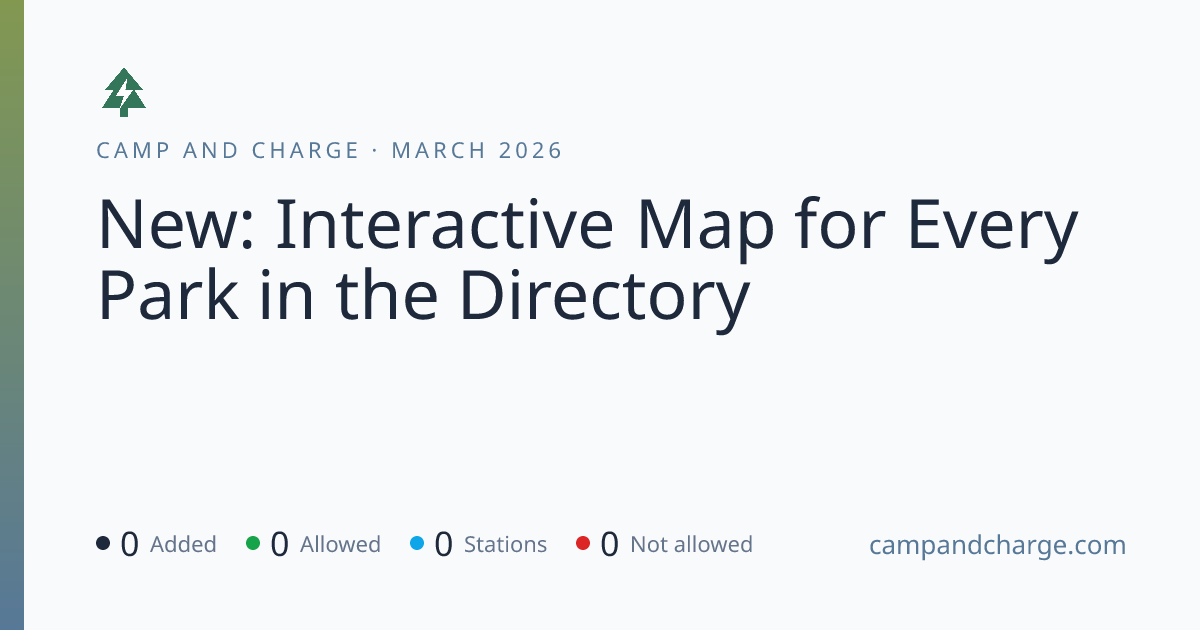 New: Interactive Map for Every Park in the Directory | Camp and Charge